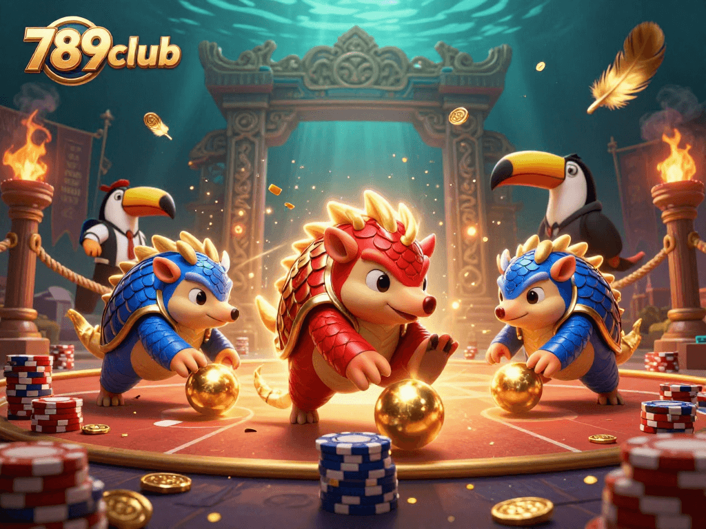 Engage in thrilling gameplay at 789club with vibrant pangolins and exciting poker chips.