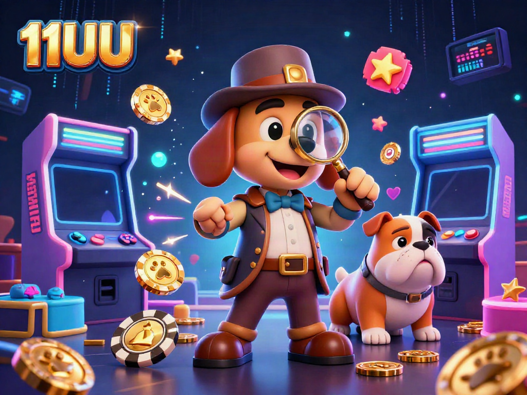 Experience the thrill of 11UU with a detective discovering poker clues in an electric casino scene.