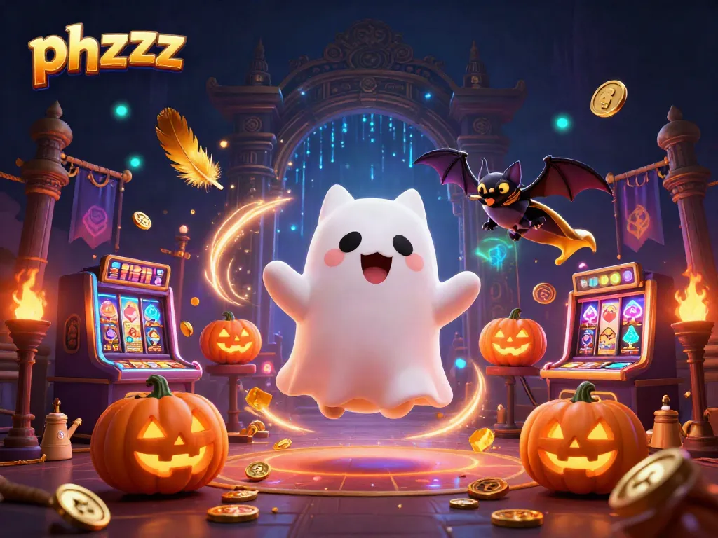 Experience the thrill of phzzz in this ghostly casino adventure with animated characters and casino elements.