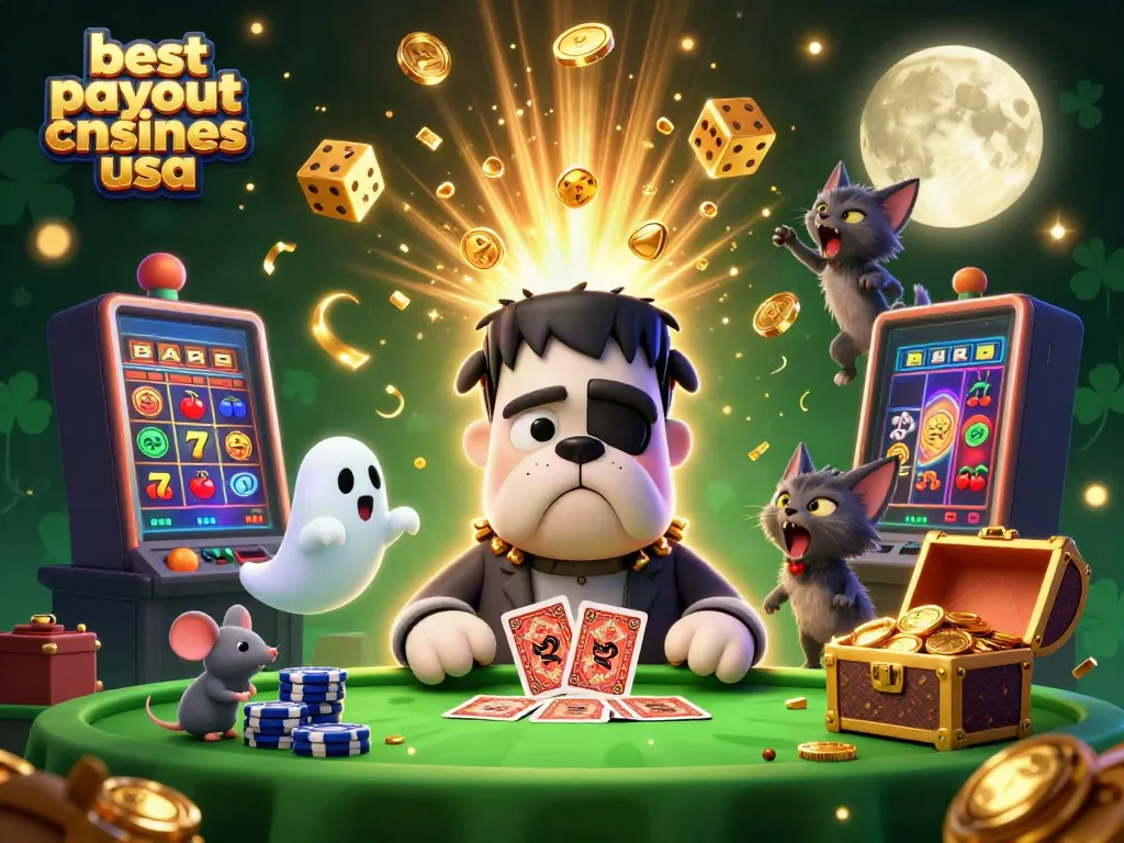 Experience thrilling gameplay at the best payout online casinos USA with high RTP games, card dealing, and festive action!