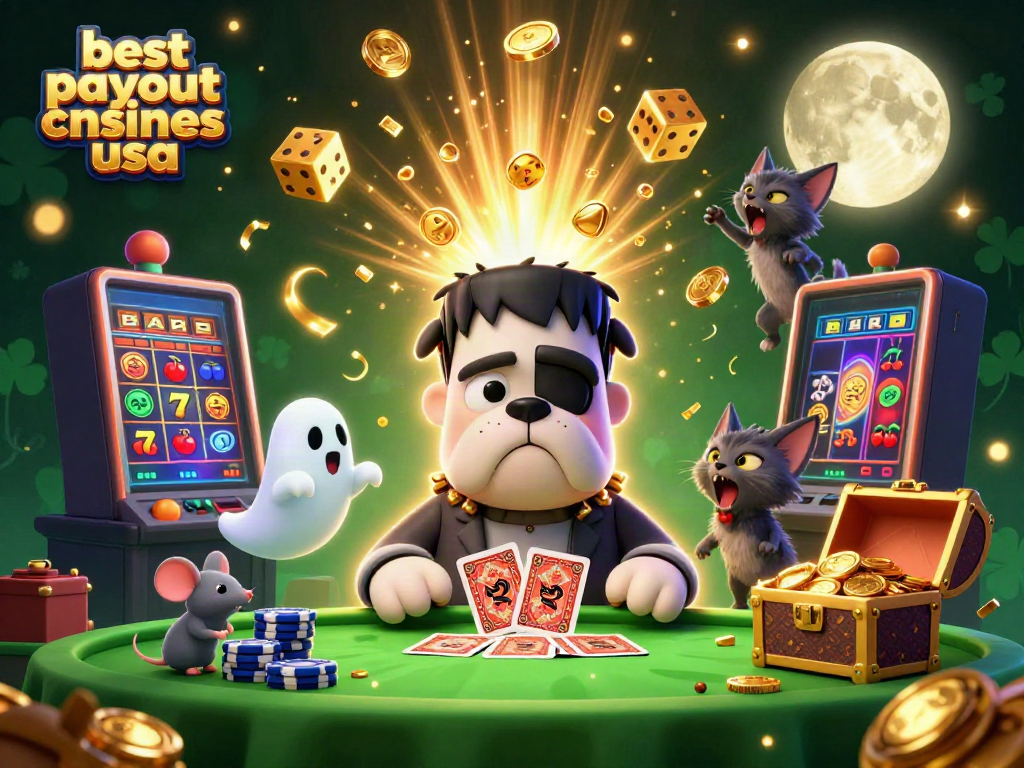 Experience thrilling gameplay at the best payout online casinos USA with high RTP games, card dealing, and festive action!