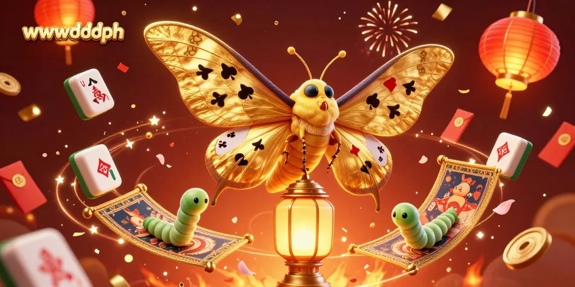 Experience vibrant gaming excitement with wwwdddph featuring an atlas moth and celebratory elements.