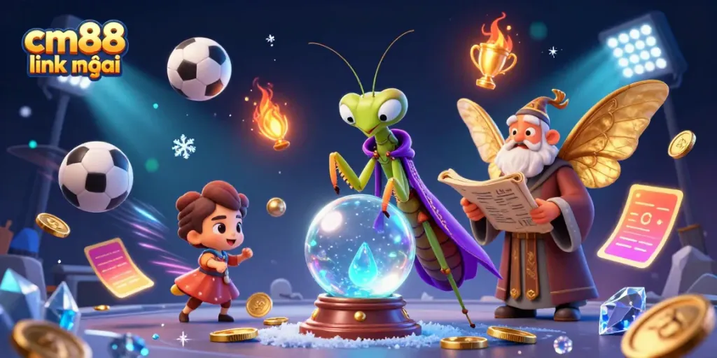 Engage with cm88 link mới, featuring a vibrant 3D scene showcasing betting dynamics and character interactions.