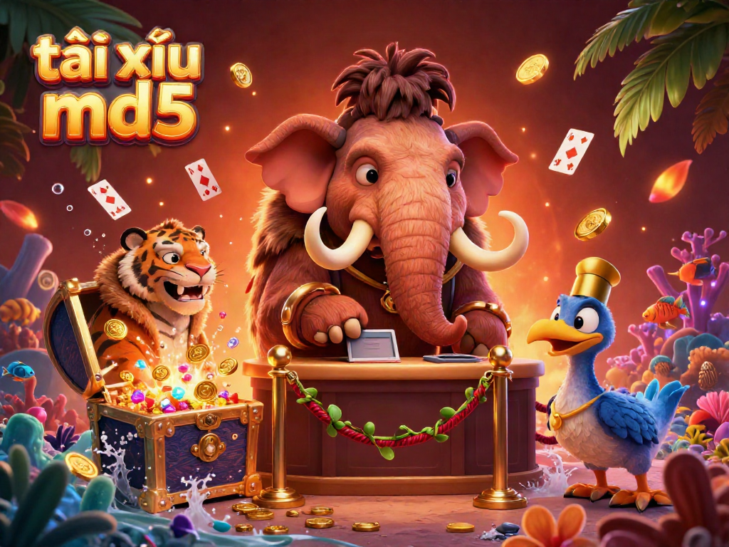 Experience thrilling gameplay as you encounter the lively characters of tài xỉu md5 in this dynamic casino scene.