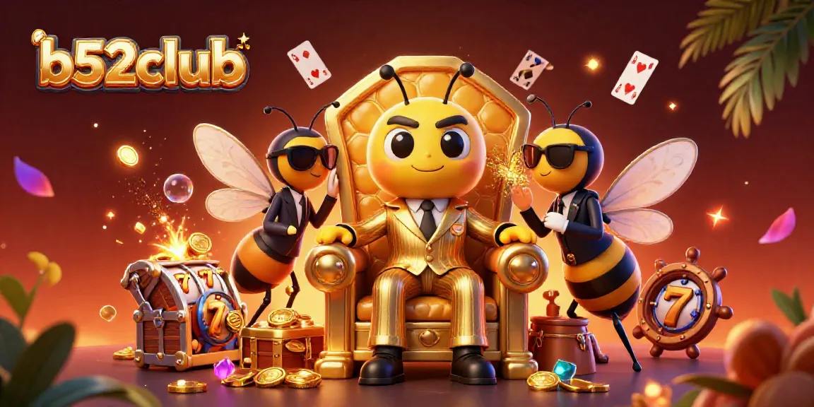 Experience winning at b52club with a 3D casino cartoon scene featuring a bumblebee mob boss.