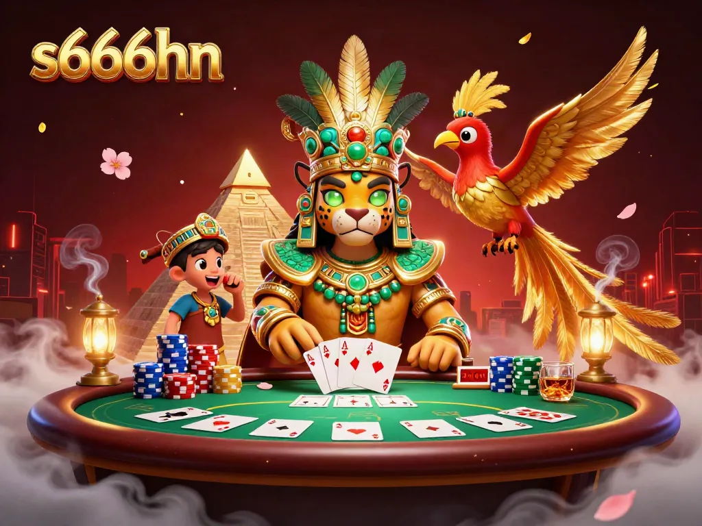 Experience thrilling gameplay with s666hn's vibrant casino scene featuring poker and Mayan elements.