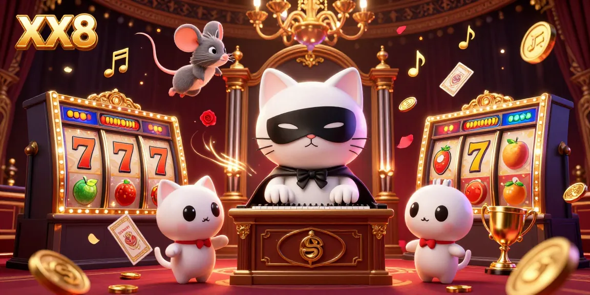 Experience thrilling slot wins at XX8 with dazzling 3D casino elements and animated characters.