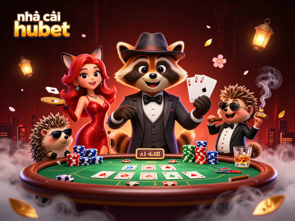 Experience thrills at nhà cái hubet with charismatic characters and exciting poker elements in a vibrant casino scene.
