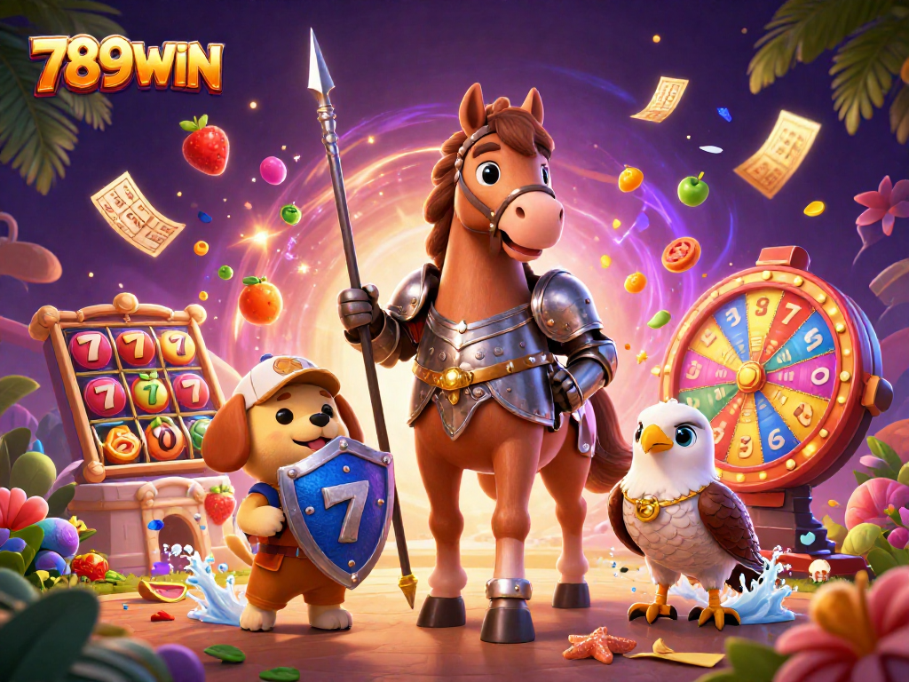Experience the excitement of 789WIN with vibrant slot reels and dynamic gaming elements.