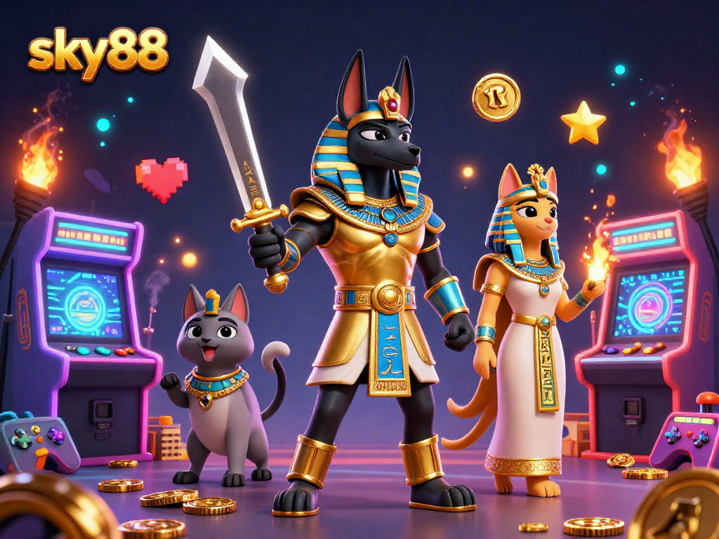 Engage with thrilling sky88 casino games amid a vibrant ancient Egyptian theme.