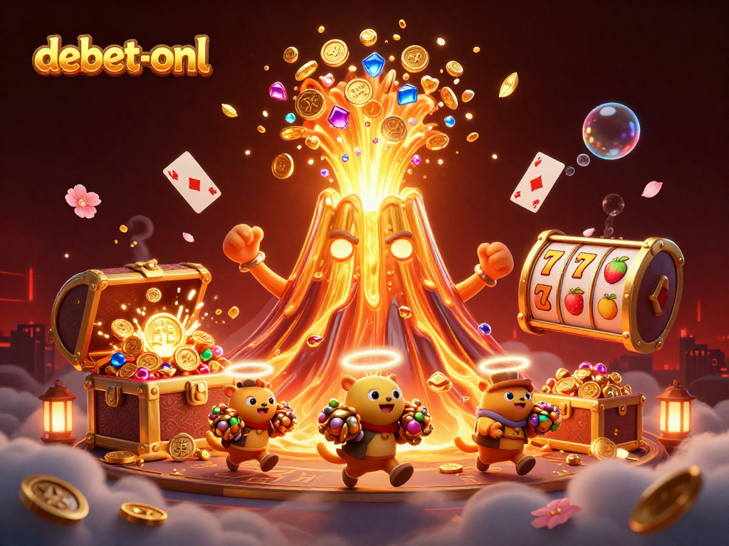 Win big with debet-onl at our captivating casino adventure featuring a gold volcano!