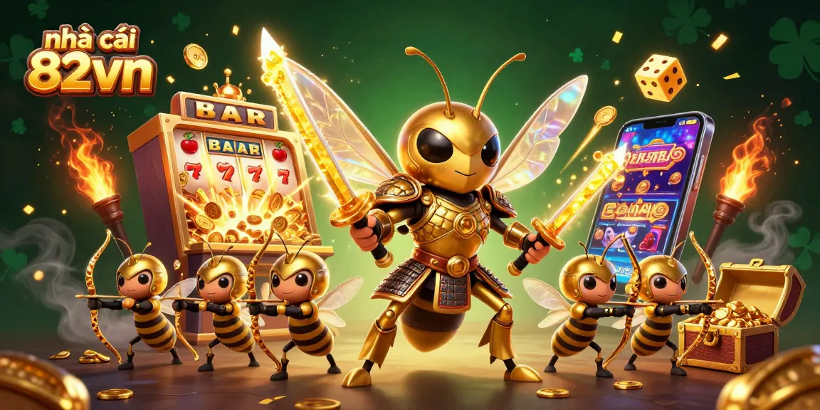 Win big with nhà cái 82vn in this vibrant casino illustration featuring exciting game elements.