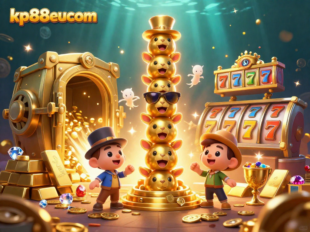 Engage with kp88eucom's thrilling slots experience featuring animated totem and treasure elements.