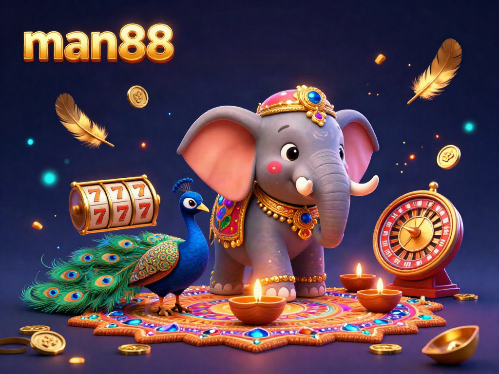 Experience the thrill of man88 with an engaging casino scene featuring vibrant characters and dynamic gaming elements.