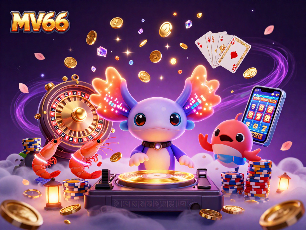 Experience thrilling gameplay with MV66 at a vibrant casino party featuring dazzling animations.