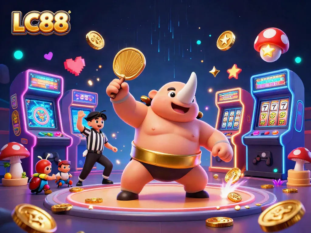 Experience thrilling gaming action with LC88's vibrant casino scene filled with excitement and energy.