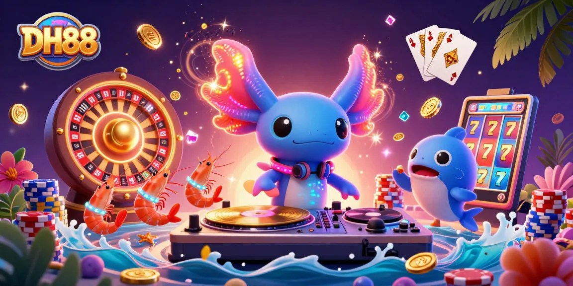 Experience dynamic gaming action at DH88 with a vibrant underwater casino party featuring 3D characters.