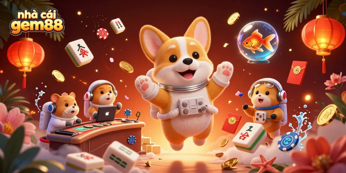 Experience the excitement of nhà cái gem88 with vibrant characters and casino elements in a colorful illustration.